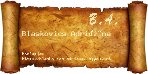 Blaskovics Adriána névjegykártya